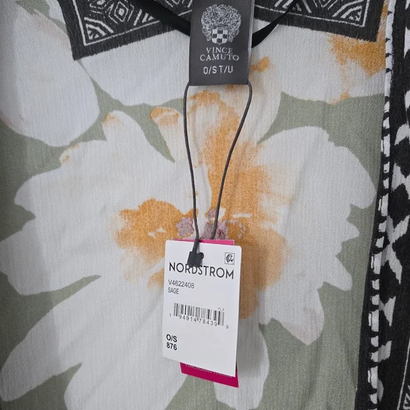 NWT Vince Camuto Washy Blooms Crincle Topper - Picture 5 of 6